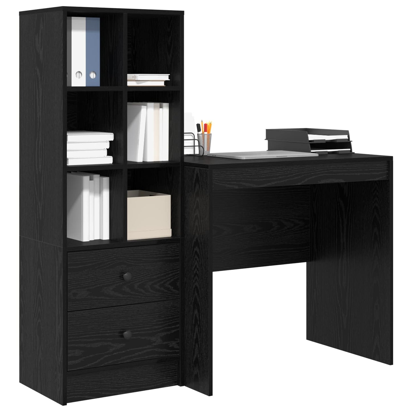 Desk Black Oak 125.5 x 50 x 127 cm 2 pcs