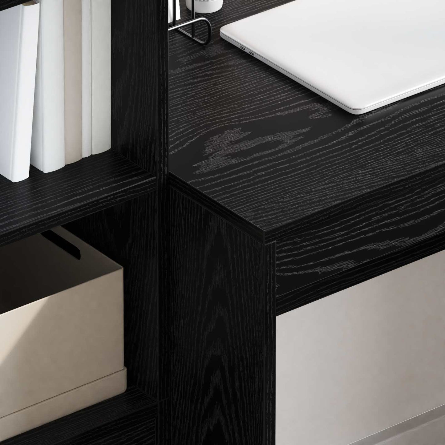 Desk Black Oak 135.5 x 50 x 127 cm 2 pcs