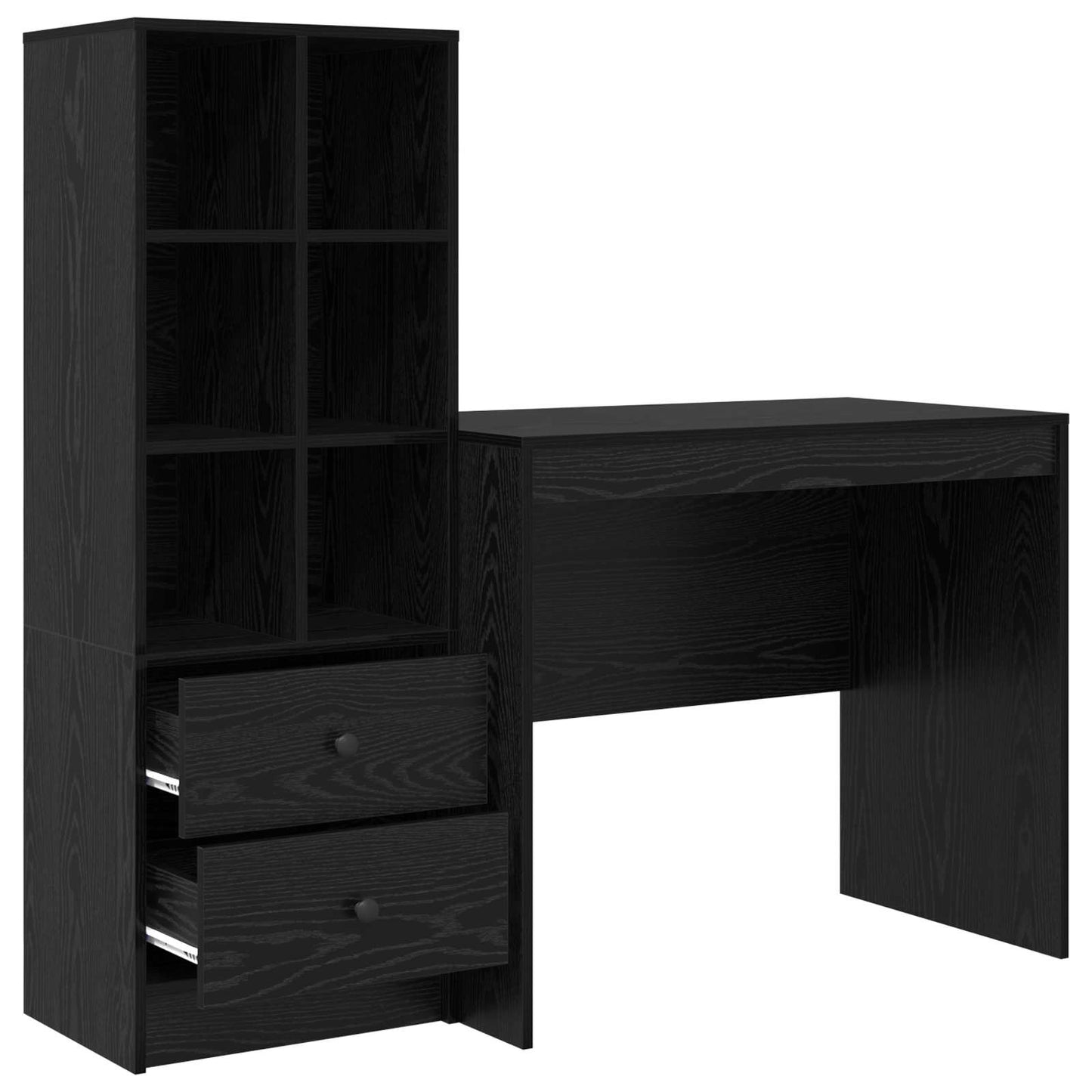 Desk Black Oak 135.5 x 50 x 127 cm 2 pcs