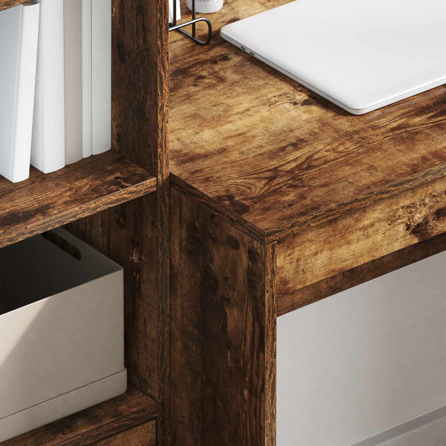 Desk Smoked Oak 135.5 x 50 x 127 cm 2 pcs
