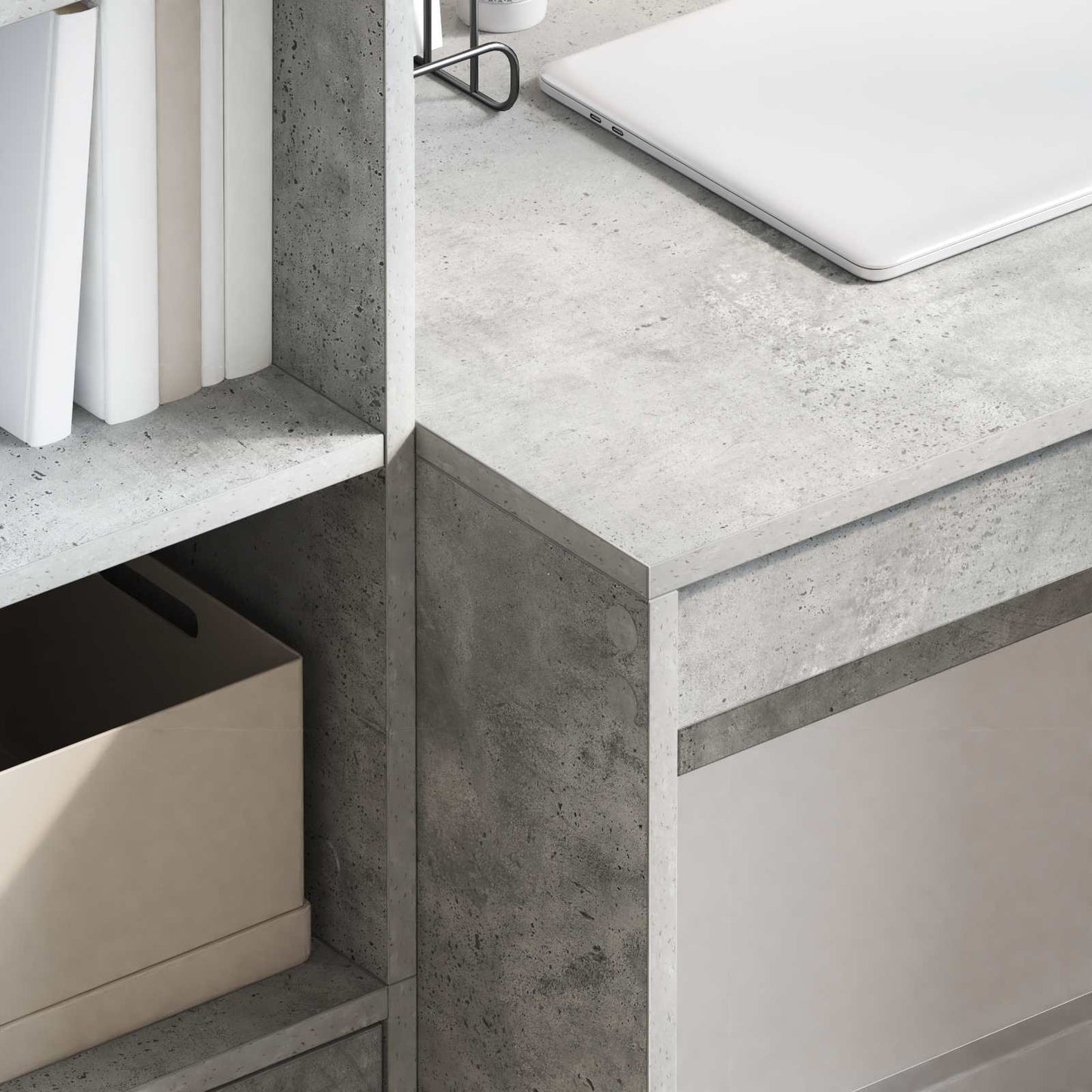 Desk Concrete Grey 145.5 x 50 x 127 cm 2 pcs