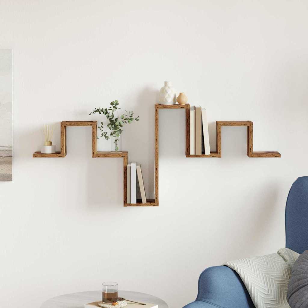 Wall Shelf Wall-Mounted Old Wood 104.5 x 43 x 10 cm