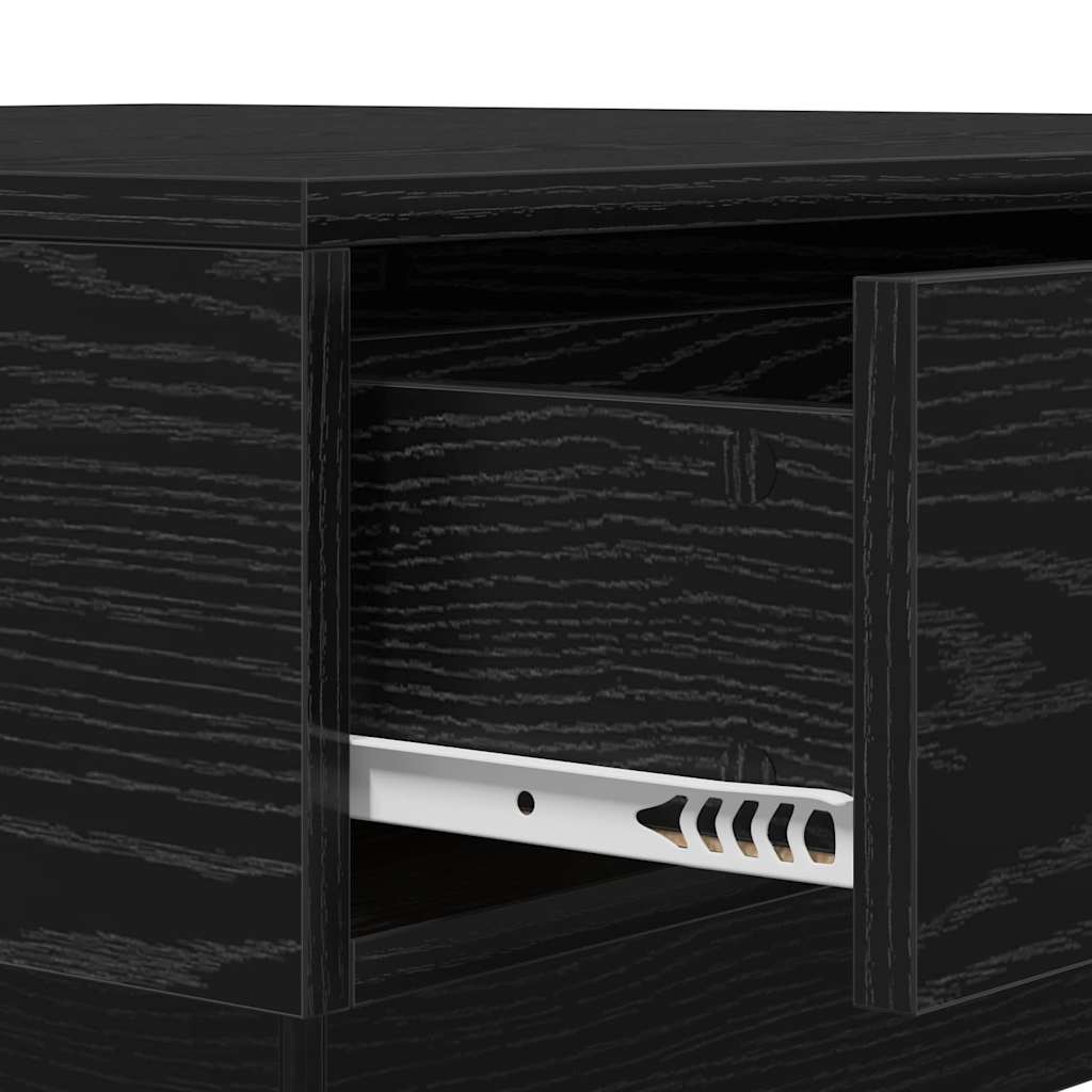 Coffee Table Black Oak 90 x 90 x 28 cm Engineered Wood