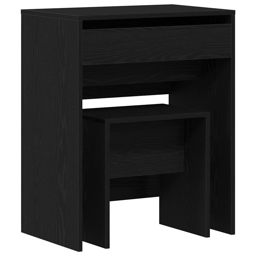 Dressing Table 2 pcs Black oak 60 x 40 x 75 cm Engineered Wood