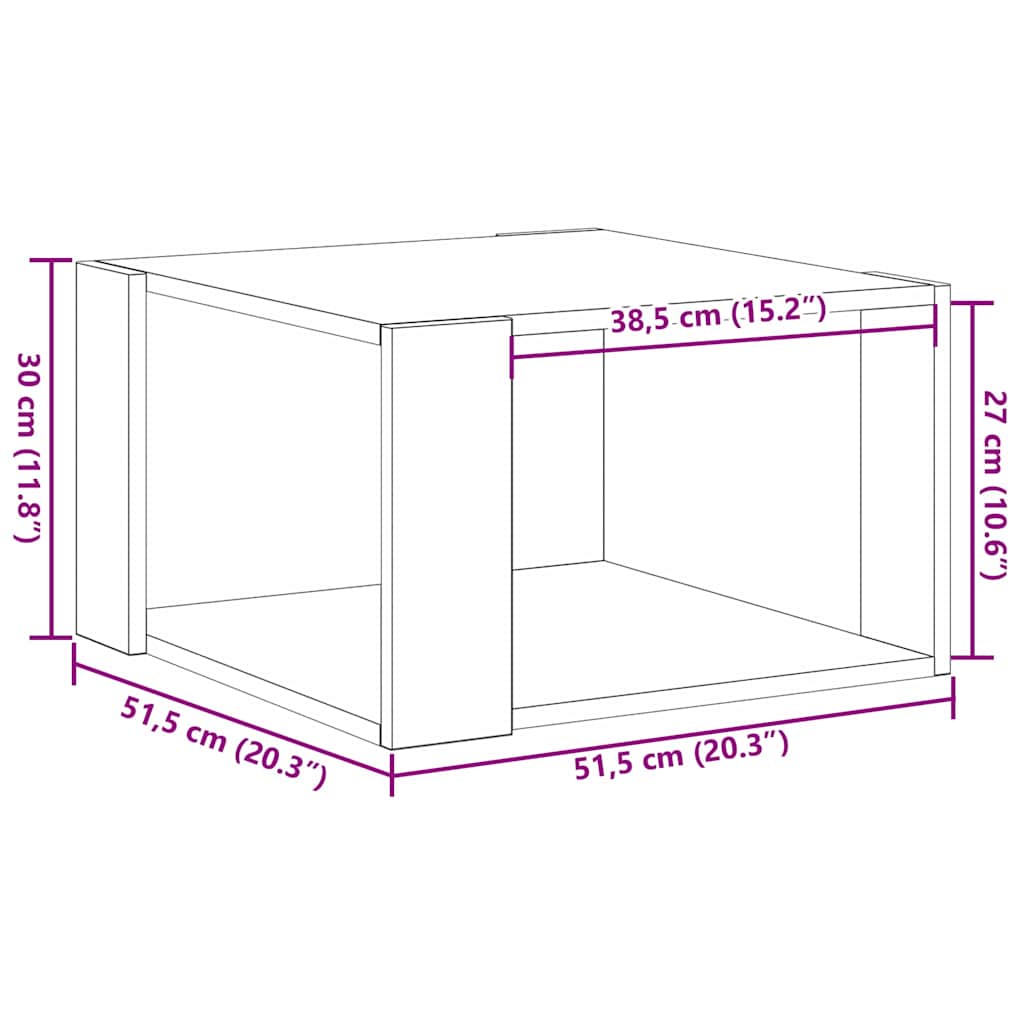 Coffee Table Black Oak 51.5 x 51.5 x 30 cm Engineered Wood