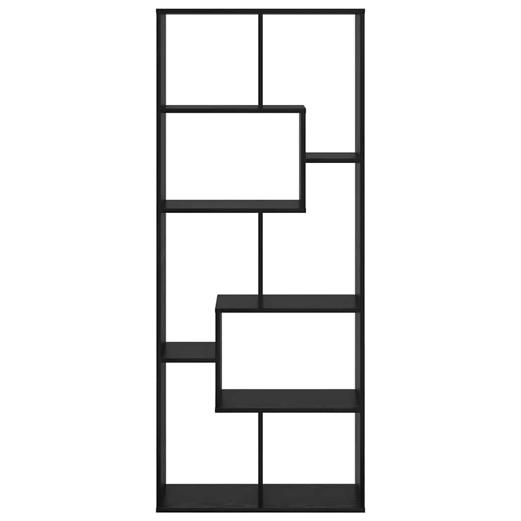 Book Cabinet 8-Tier 67 x 25 x 162 cm Engineered Wood Black Oak