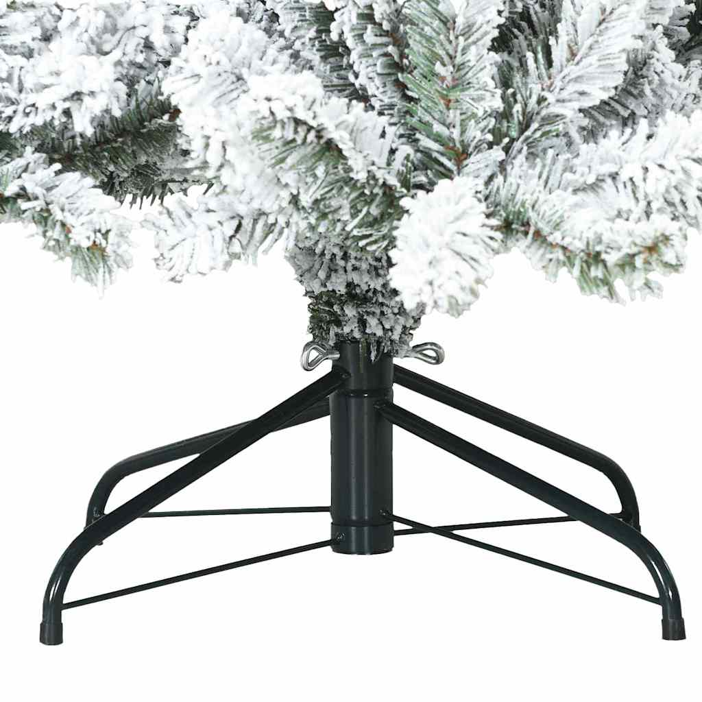 Artificial Hinged Christmas Tree Snow Flocked White and Green