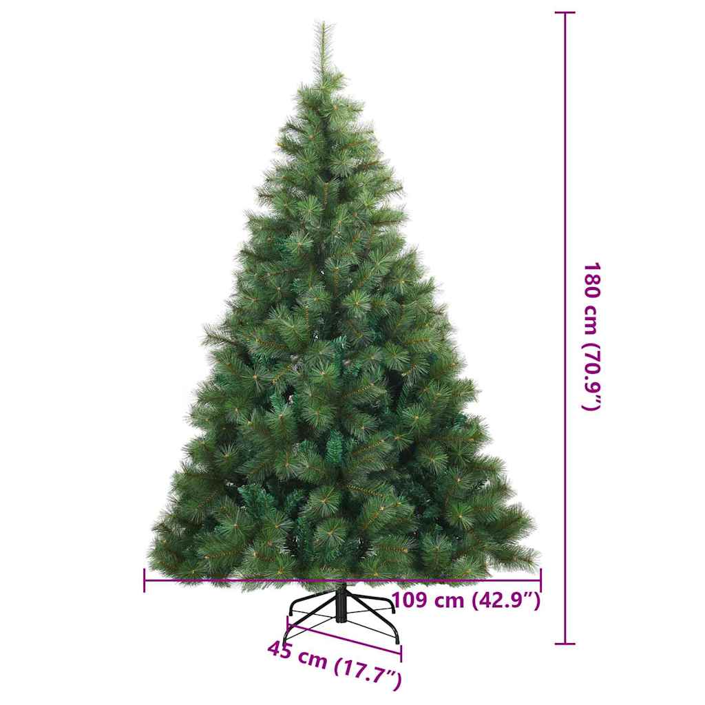 Artificial Hinged Christmas Tree Green 180 cm PVC