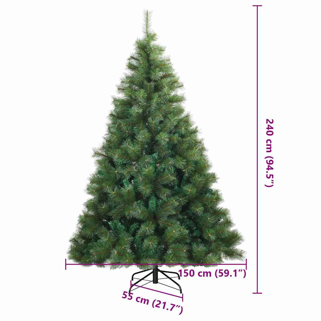 Artificial Hinged Christmas Tree Green 240 cm PVC