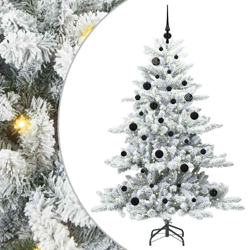 Artificial Hinged Christmas Tree Green and white 150 cm PVC
