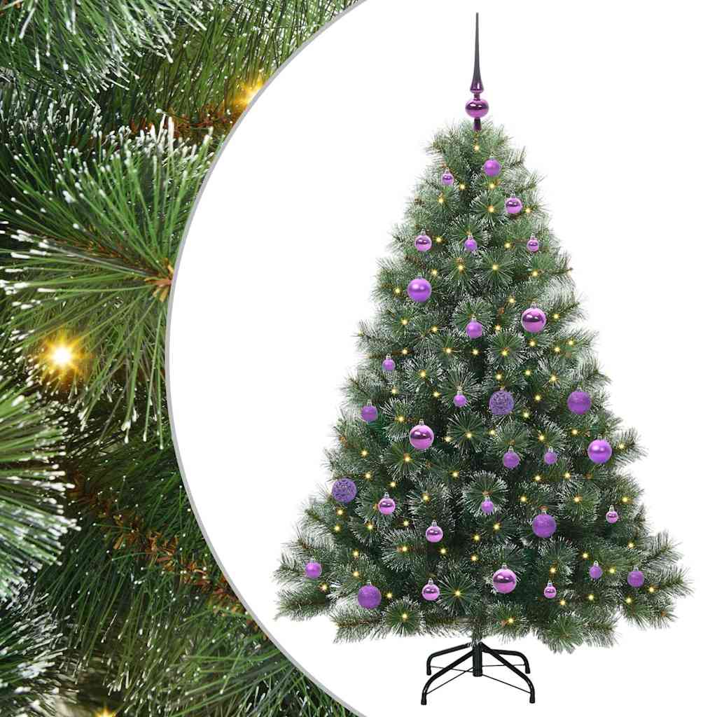 Artificial Hinged Christmas Tree Green and white 150 cm