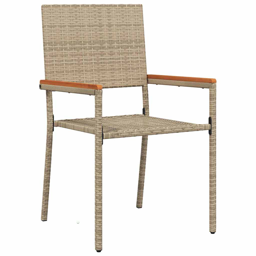 Garden Dining Set 3 pcs Beige Poly Rattan