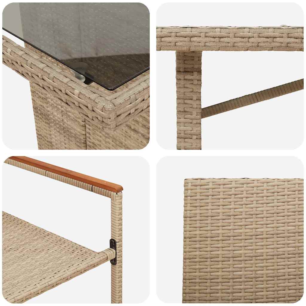 Garden Dining Set 9 pcs Beige Poly Rattan