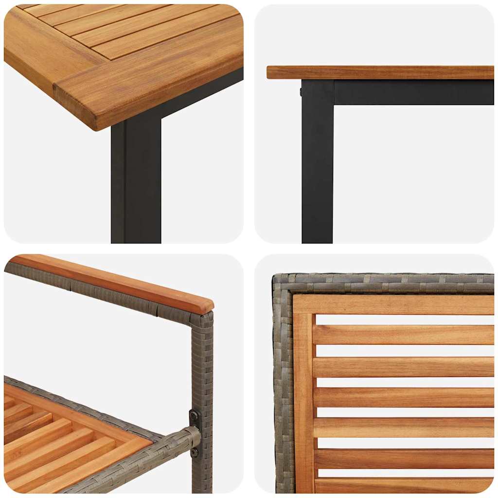 Garden Dining Set 5 pcs Grey Solid Acacia Wood