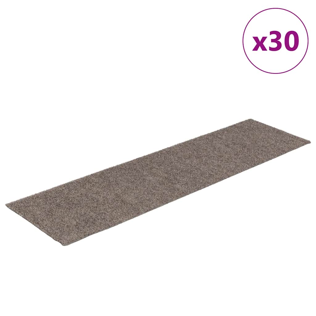 Stair Mats Self-adhesive 30 pcs 76x20 cm Beige Rectangular