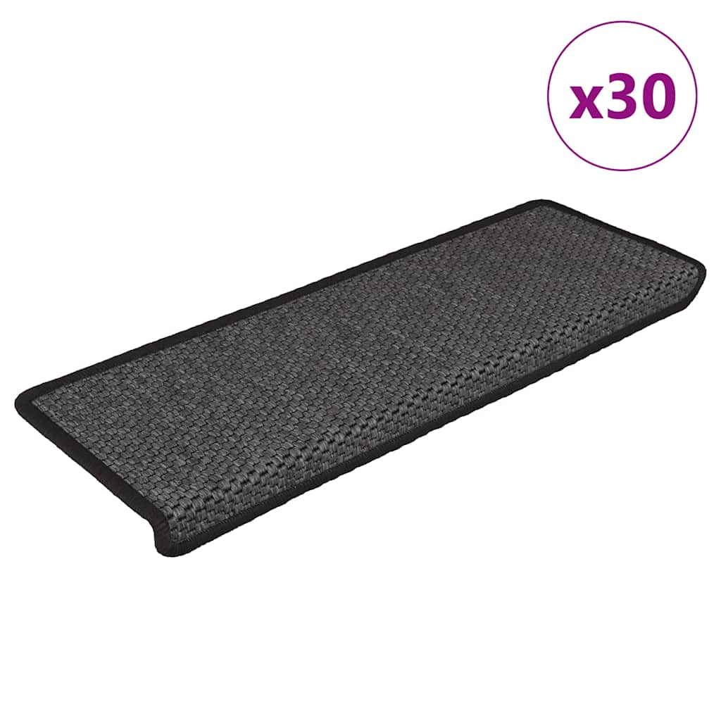 Stair Mats Self-adhesive Sisal-Look 30 pcs 65x21x4cm Anthracite