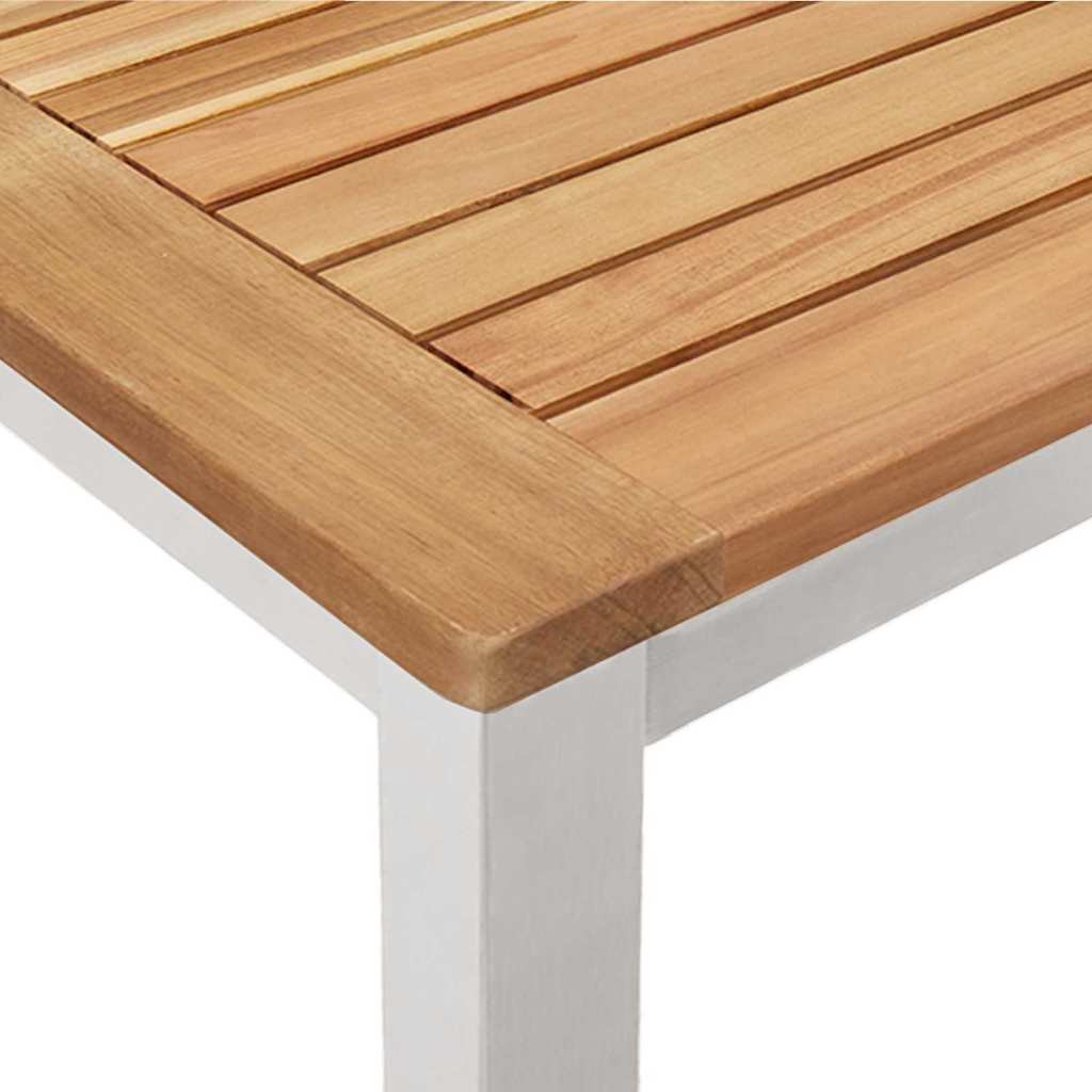 Garden Dining Set 9 pcs Solid Acacia Wood and Stainless Steel