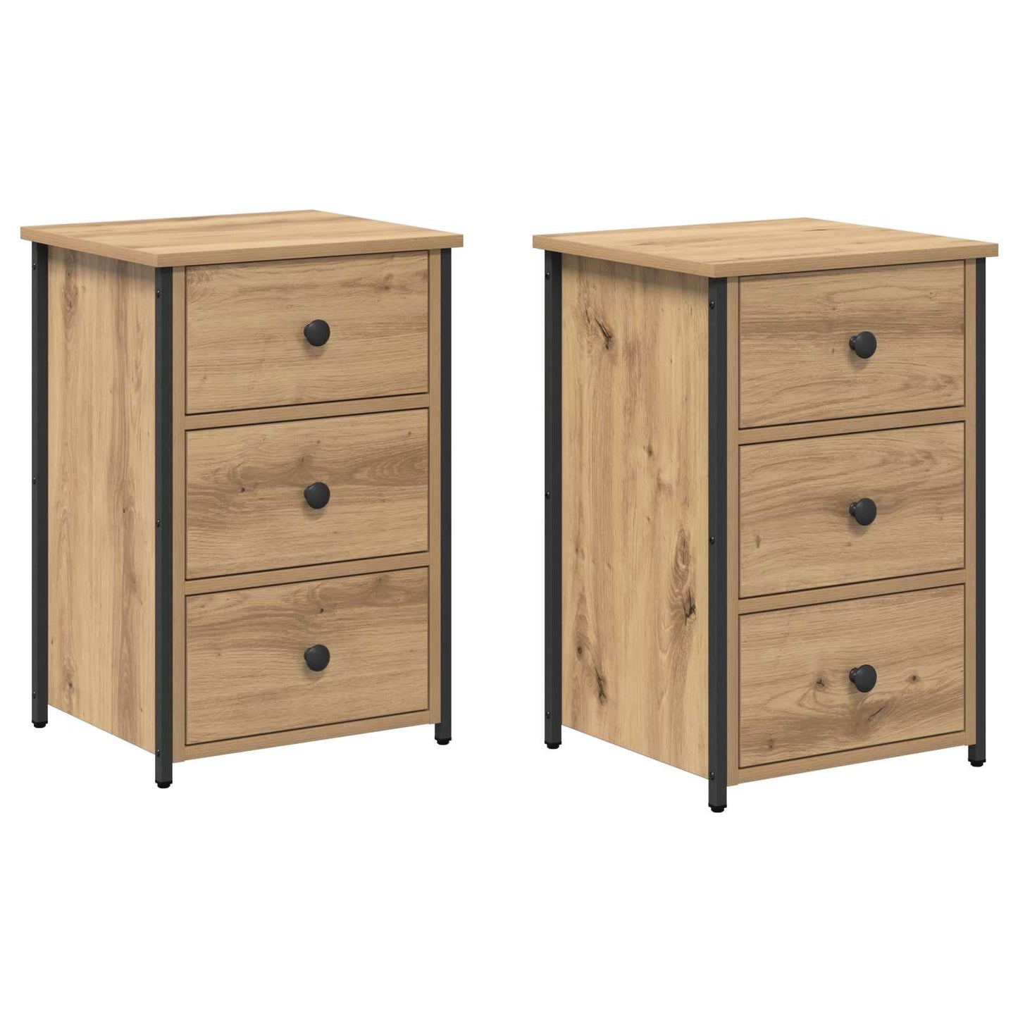 Bedside Cabinet 2 pcs Brown 40 x 36 x 60 cm Solid Reclaim Wood