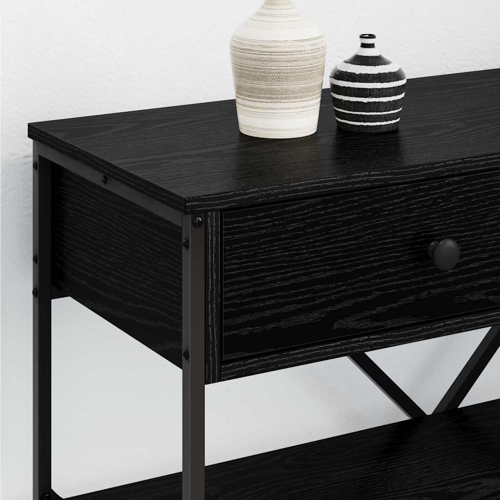 Console Table with Drawer Black Oak 75 x 34.5 x 75 cm Wood
