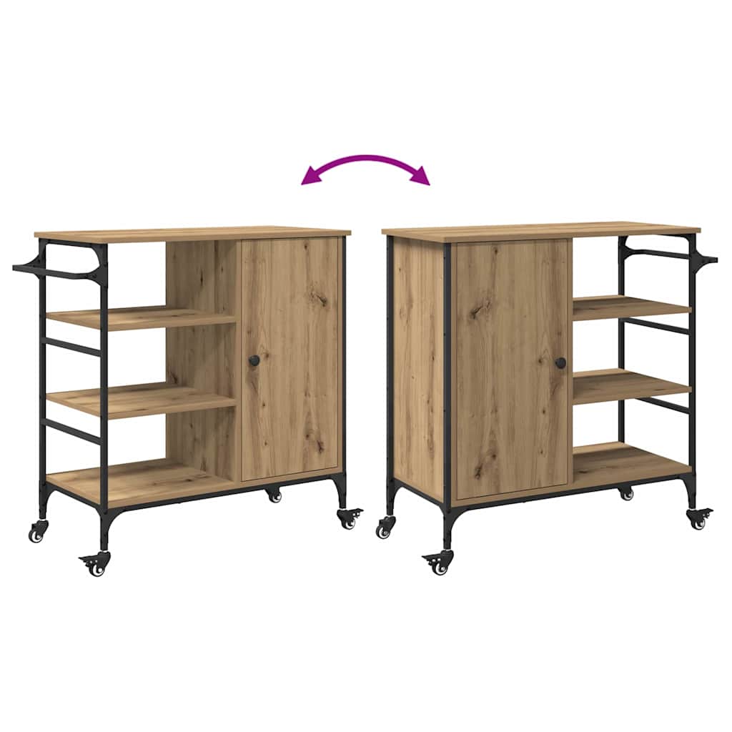 Kitchen Trolley Artisan Oak 87.5 x 39 x 84.5 cm Engineered Wood