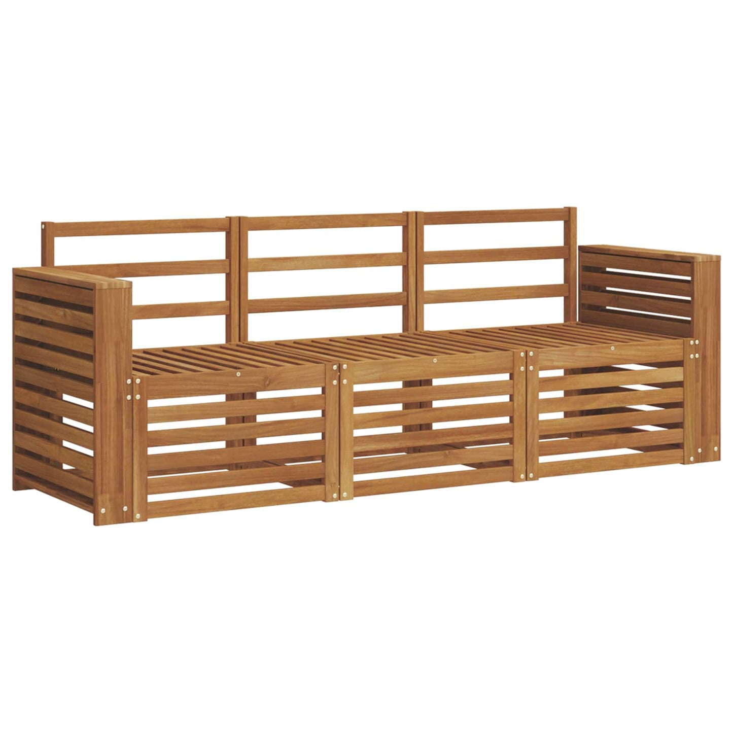 Sofa Sets 3 pcs Natural Solid Acacia Wood