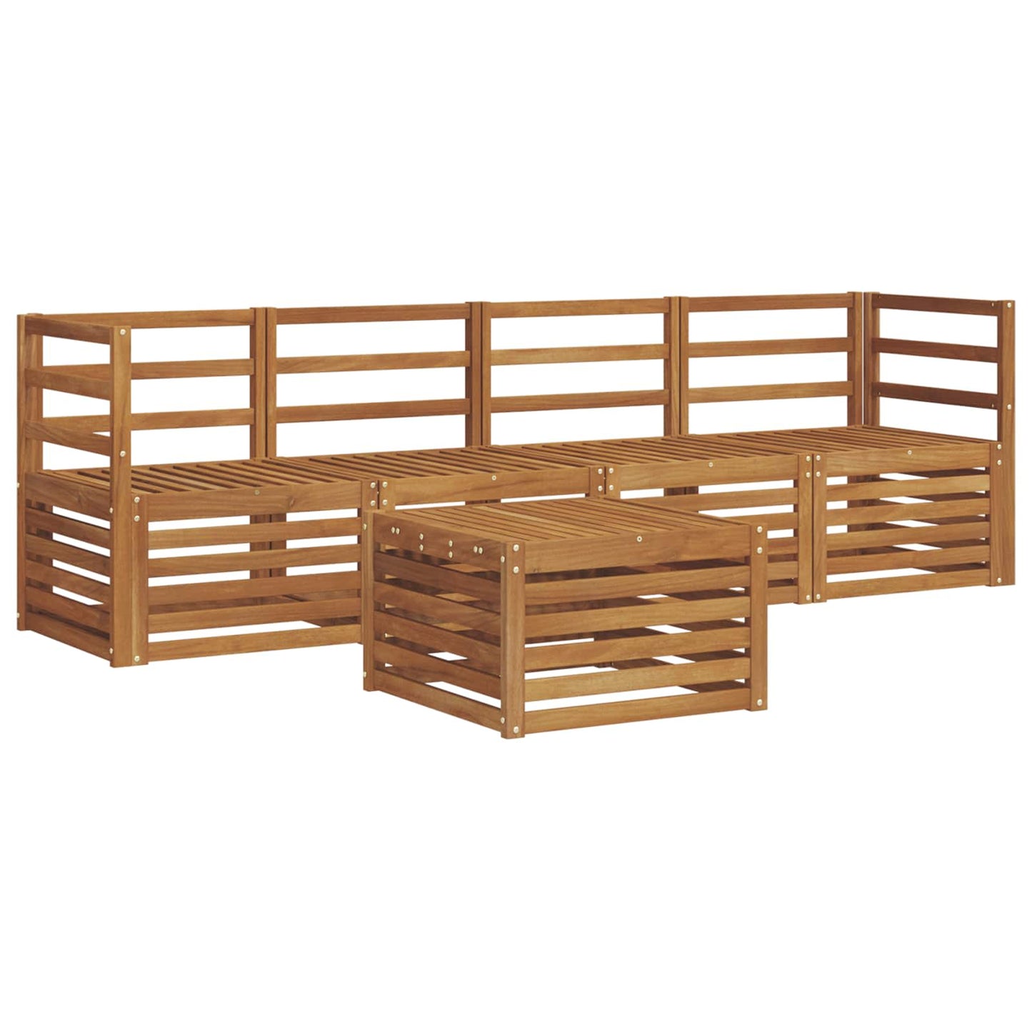 Outdoor Sofa Set 5 pcs Natural Solid Acacia Wood