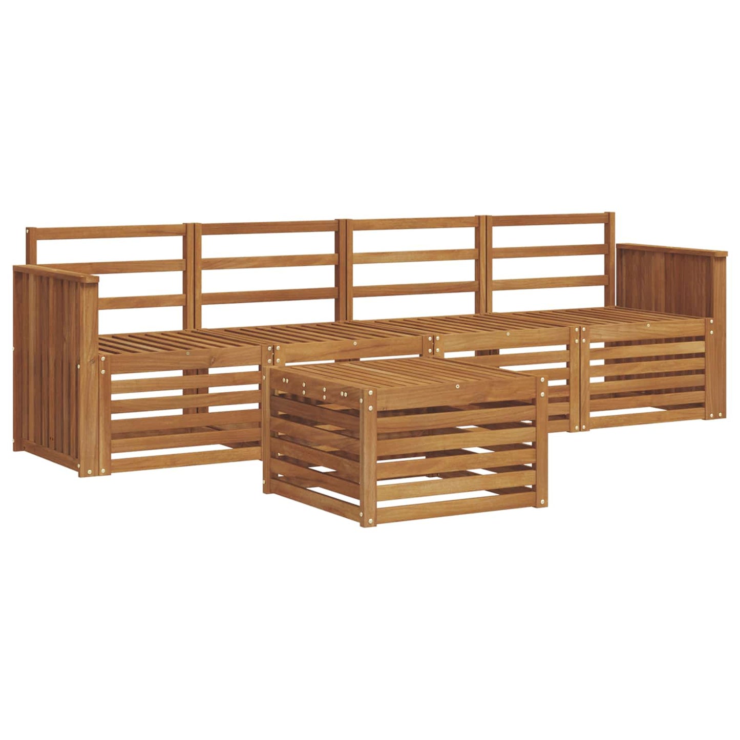 Outdoor Sofa Set 5 pcs Natural Solid Acacia Wood