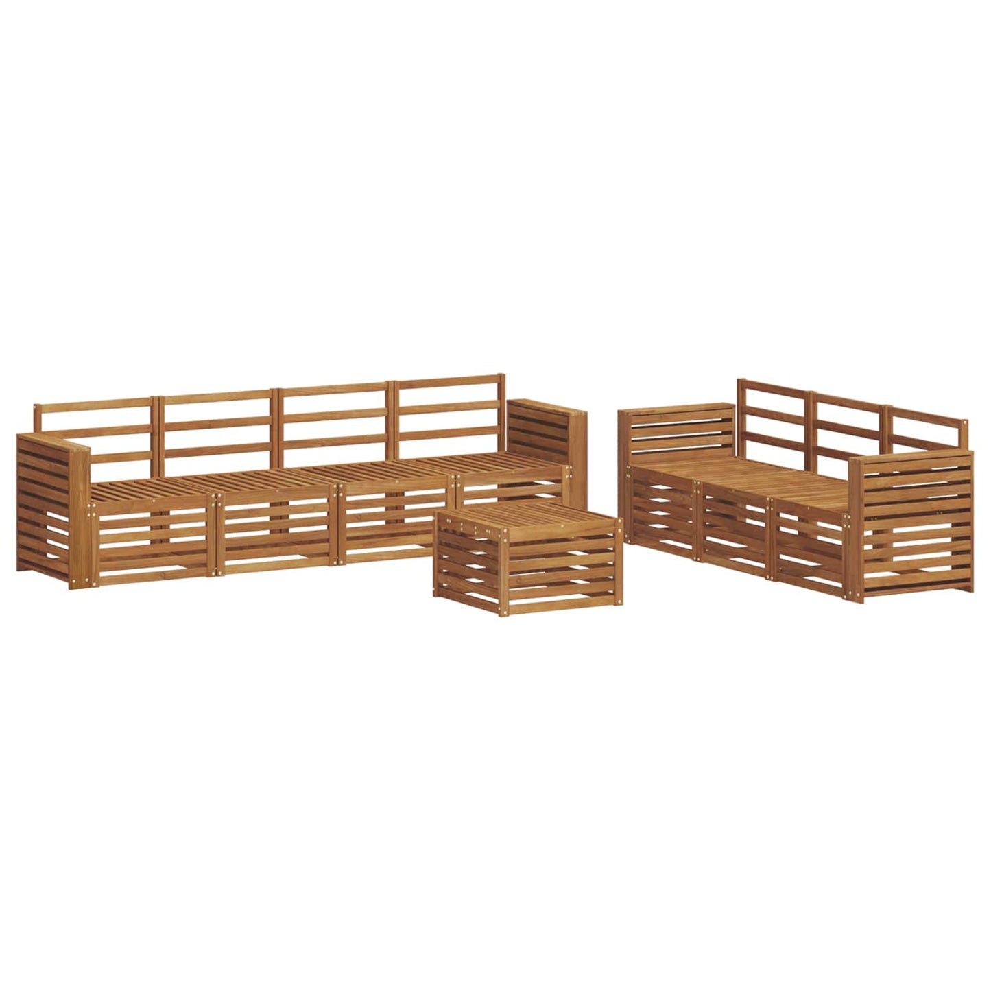 Sofa Sets 8 pcs Natural Solid Acacia Wood