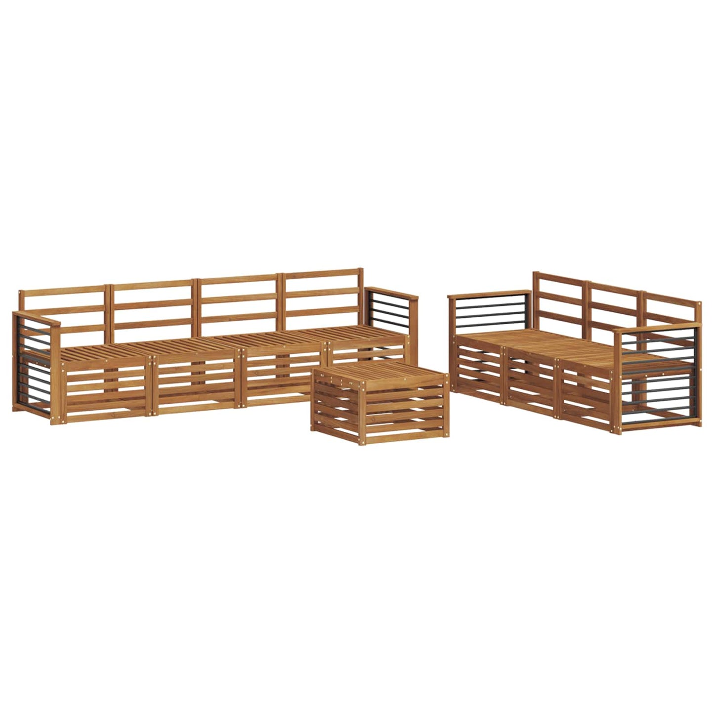 Sofa Sets 8 pcs Natural Solid Acacia Wood