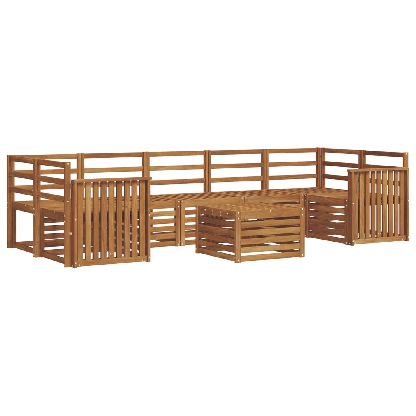 Outdoor Sofa Set 8 pcs Natural Solid Acacia Wood
