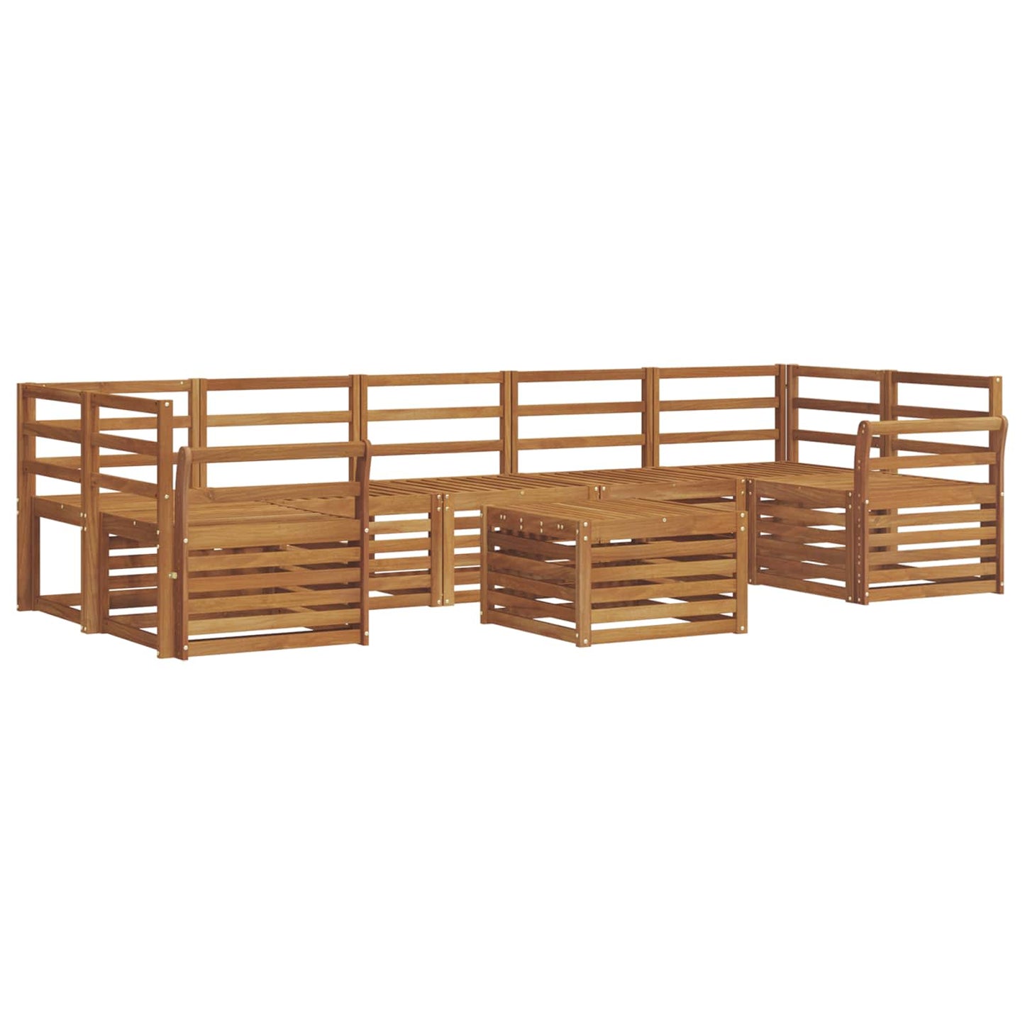 Outdoor Sofa Set 8 pcs Natural Solid Acacia Wood