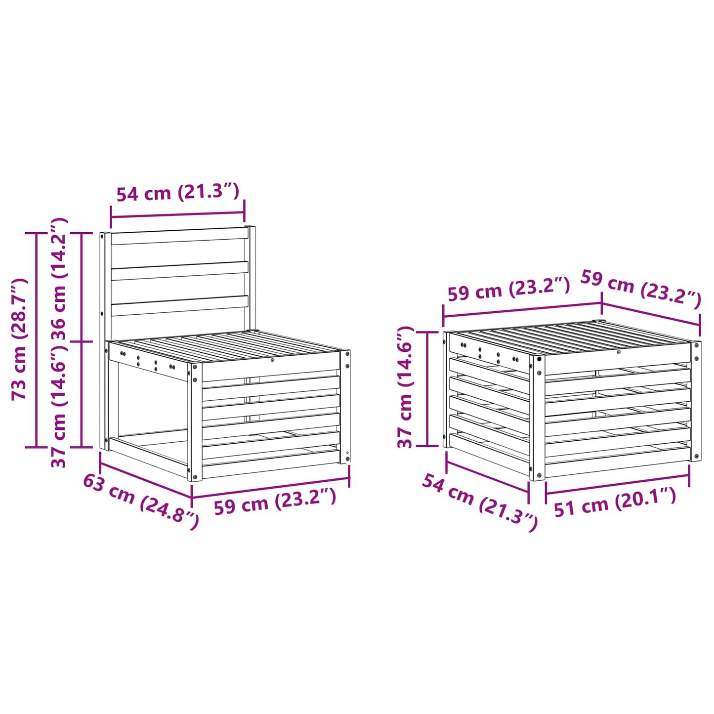 Outdoor Sofa Set 4 pcs Natural
