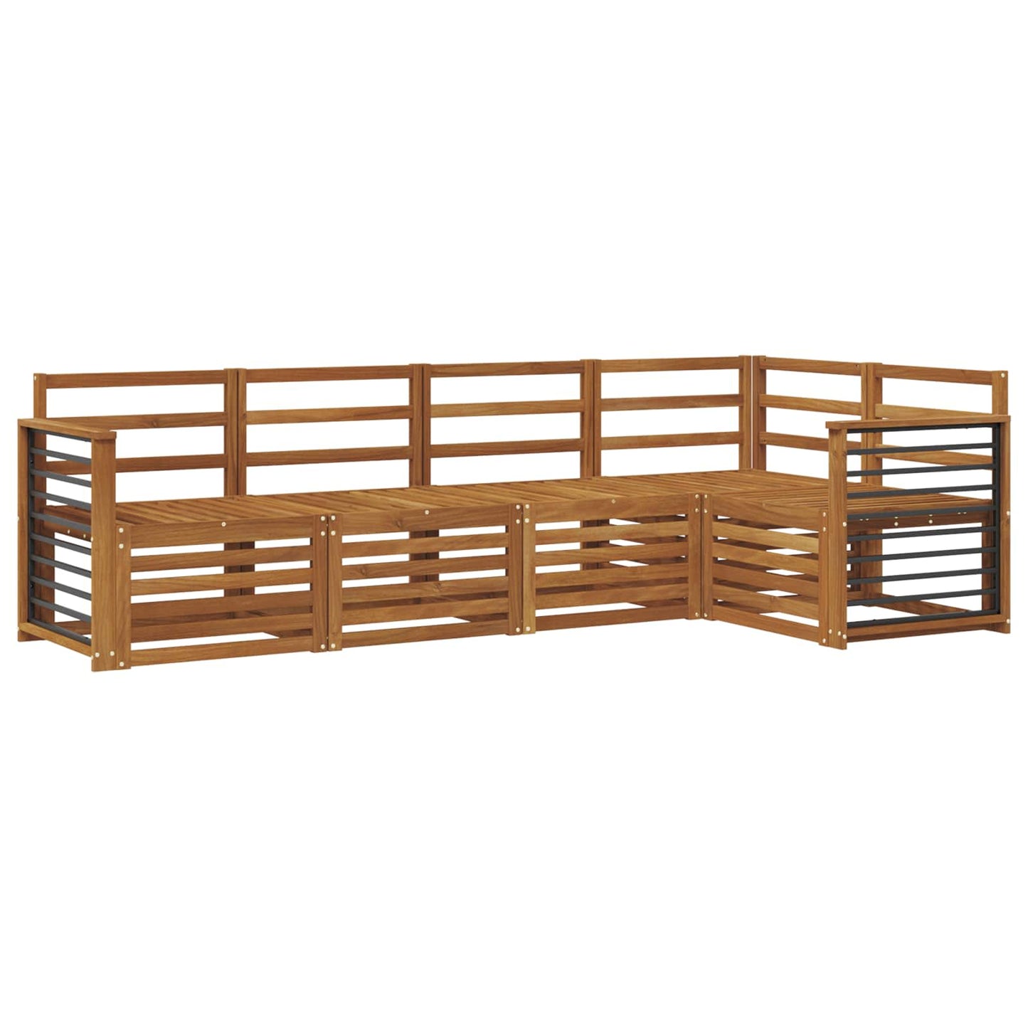 Outdoor Sofa Set 5 pcs Natural Polyester