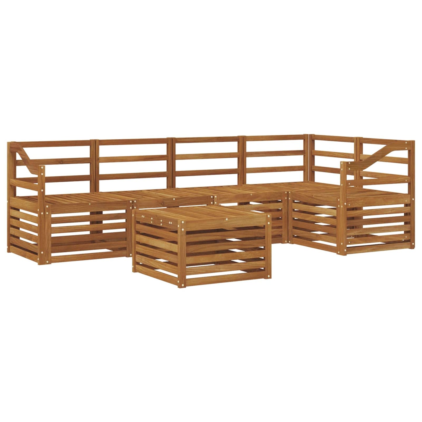 Outdoor Sofa Set 6 pcs Natural Polyester