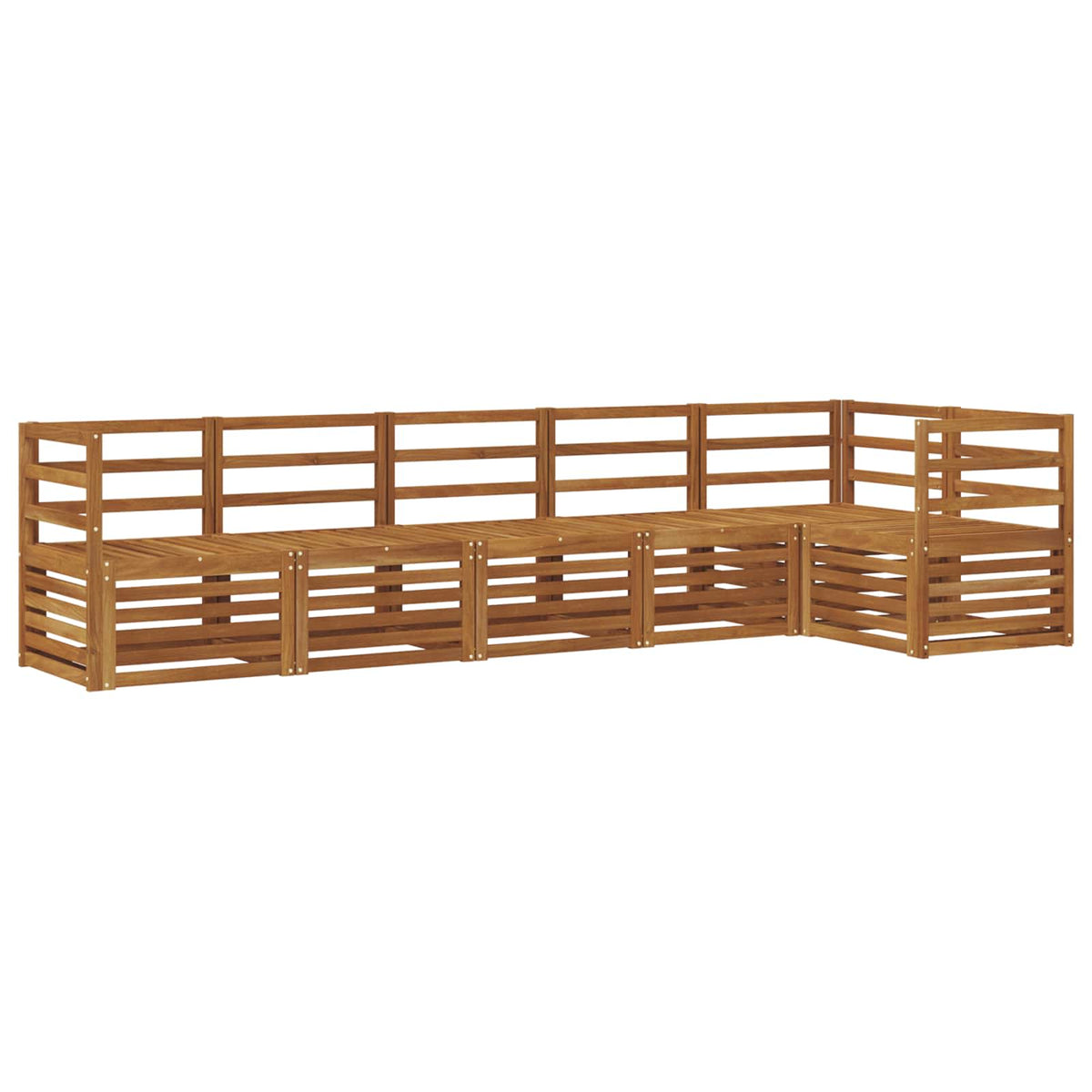 Outdoor Sofa Set 6 pcs 6-Seaters Natural Solid Acacia Wood