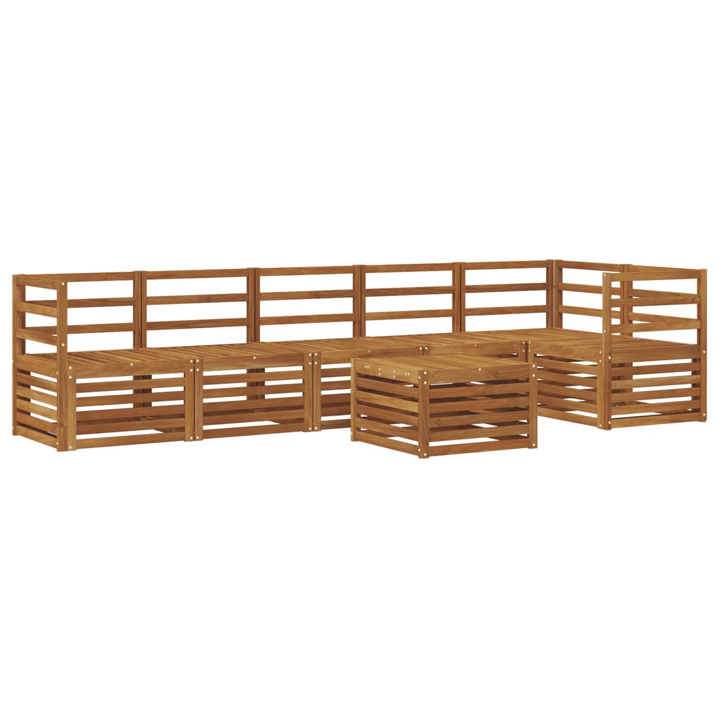 Outdoor Sofa Set 7 pcs Natural Polyester