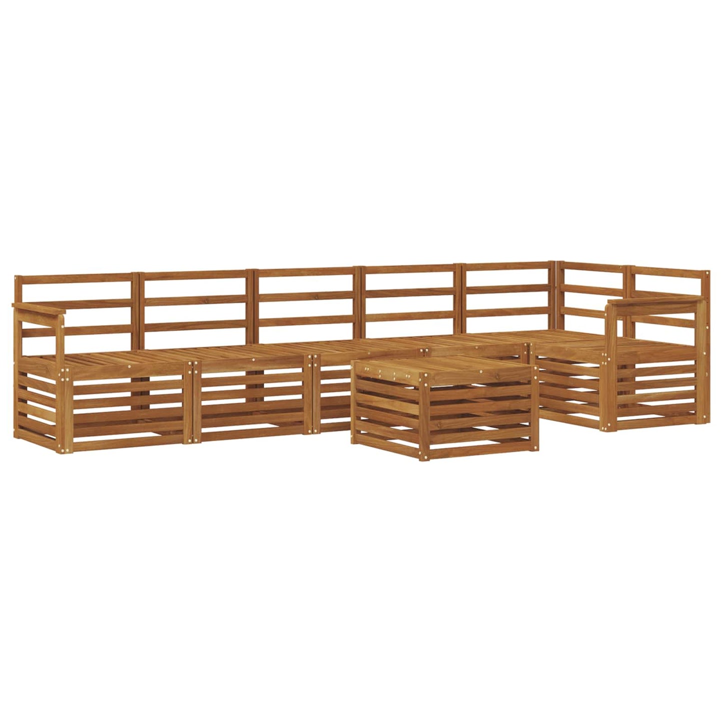 Outdoor Sofa Set 7 pcs Natural Polyester