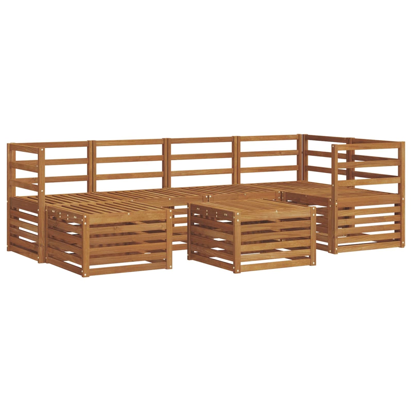 Outdoor Sofa Set 7 pcs Natural Polyester