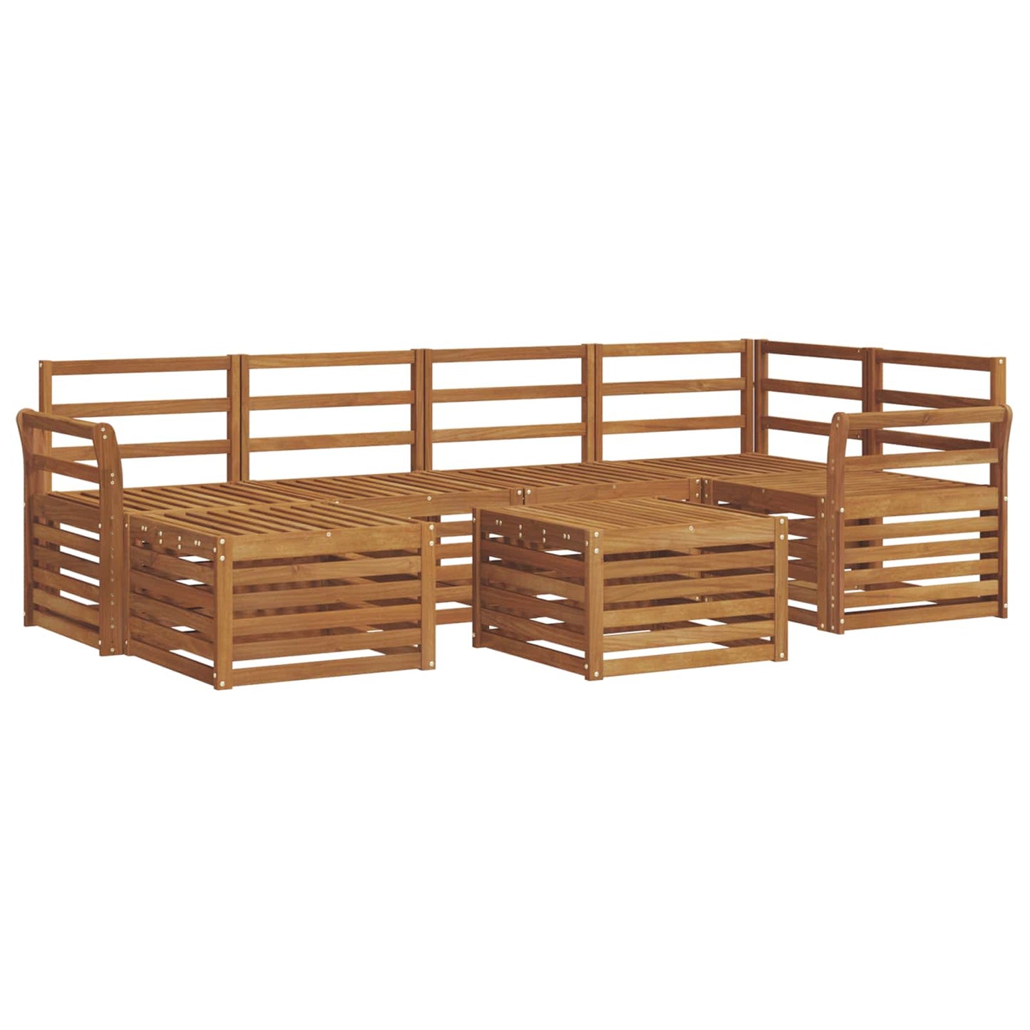 Outdoor Sofa Set 7 pcs Natural Polyester