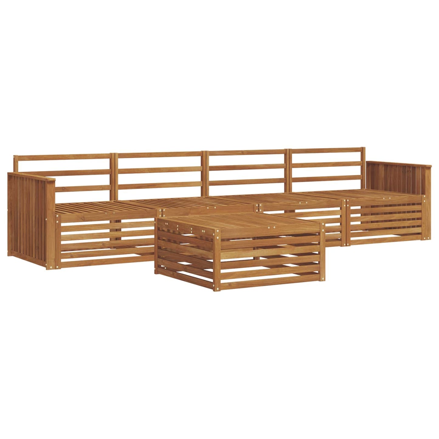 Outdoor Sofa Set 5 pcs Natural Solid Acacia Wood