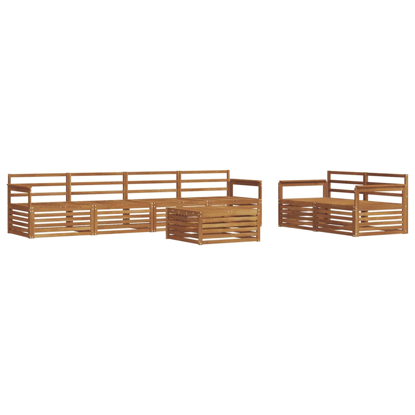 Outdoor Sofa Set 7 pcs Natural Solid Acacia Wood