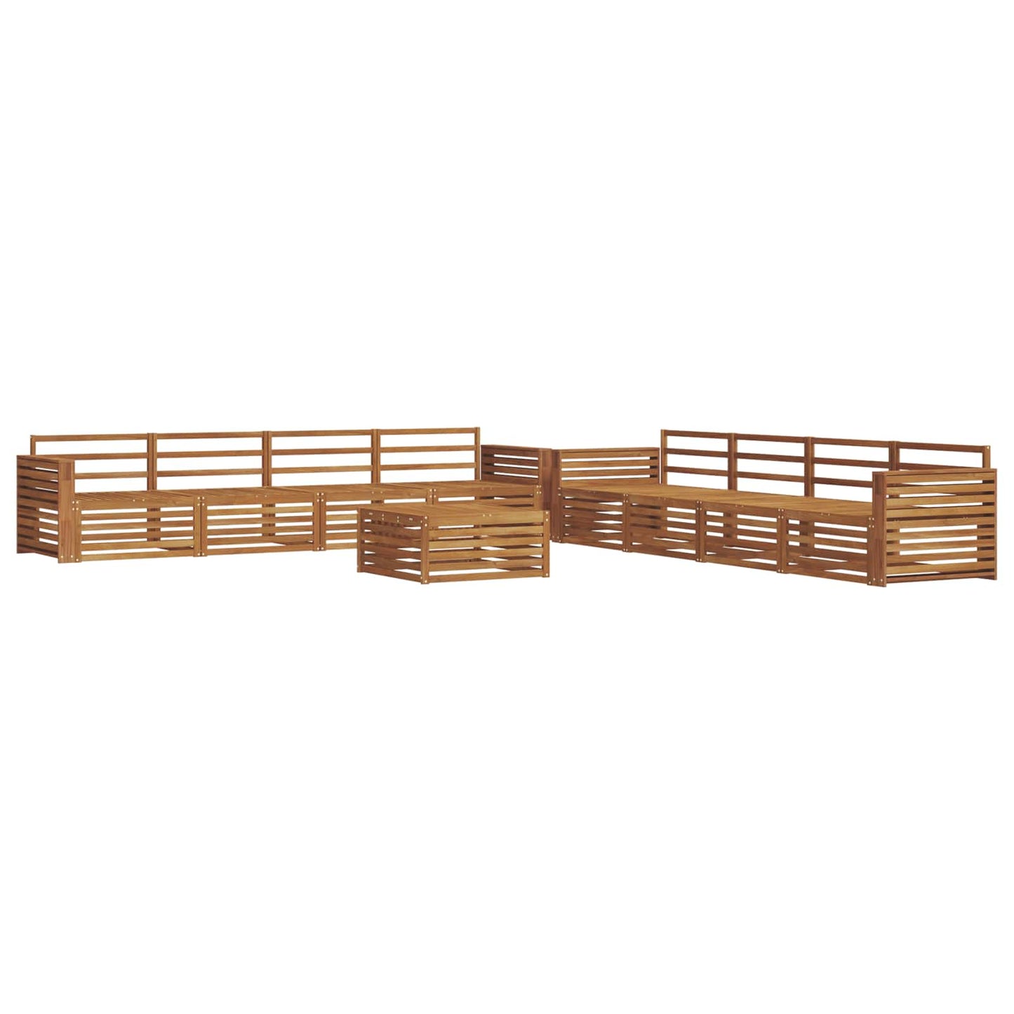Outdoor Sofa Set 9 pcs Natural Solid Acacia Wood