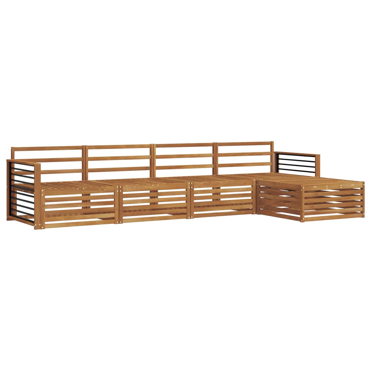 Outdoor Sofa Set 5 pcs Natural Solid Acacia Wood