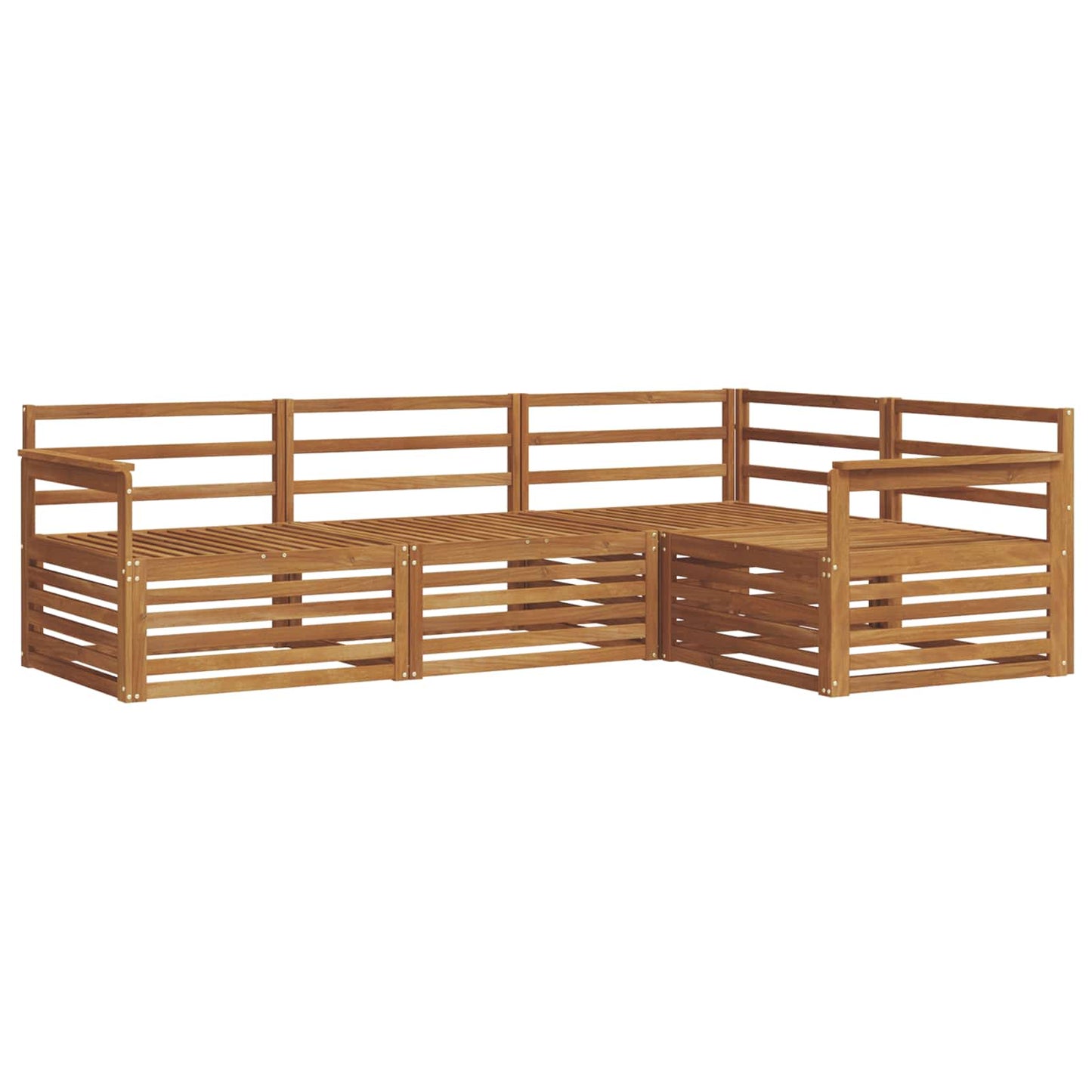 Outdoor Sofa Set 4 pcs Natural Solid Acacia Wood