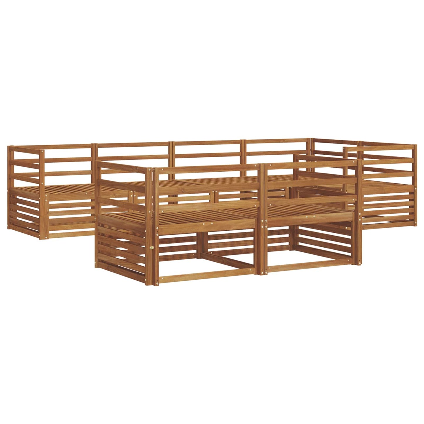 Outdoor Sofa Set 7 pcs Natural Solid Acacia Wood