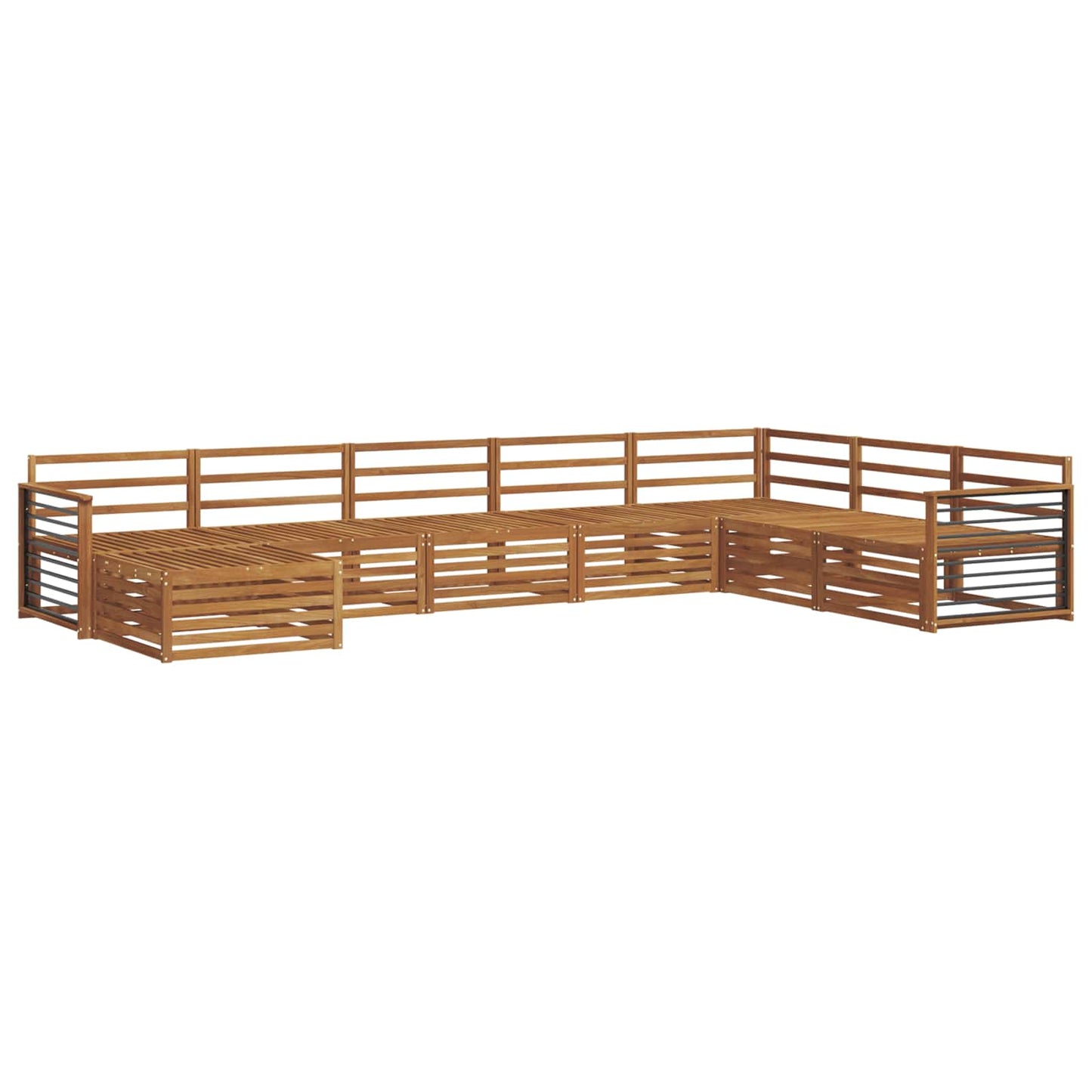 Outdoor Sofa Set 8 pcs Natural Solid Acacia Wood