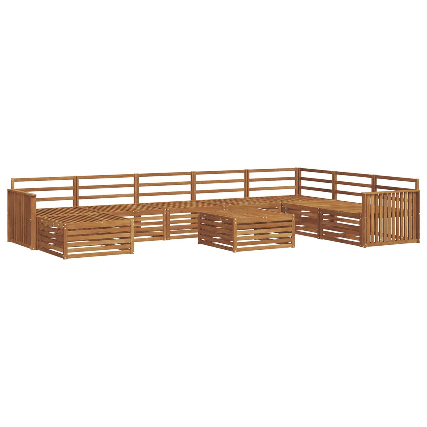 Outdoor Sofa Set 9 pcs Natural Solid Acacia Wood