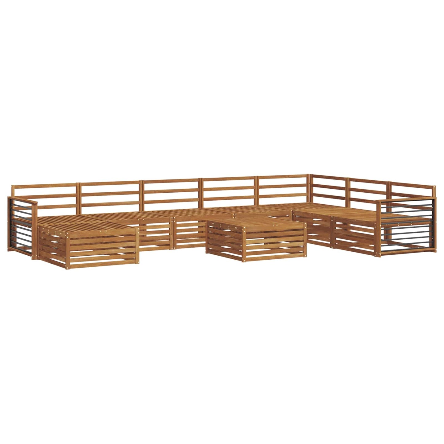 Outdoor Sofa Set 9 pcs Natural Solid Acacia Wood