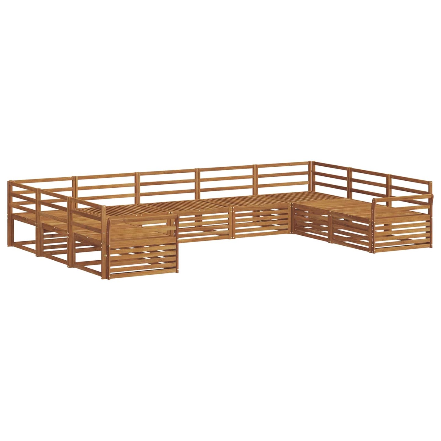 Outdoor Sofa Set 9 pcs Natural Solid Acacia Wood