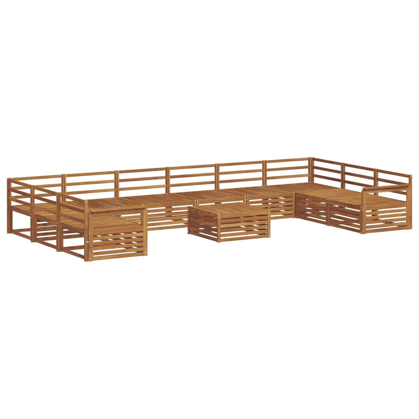 Sofa Sets 11 pcs Natural Solid Acacia Wood